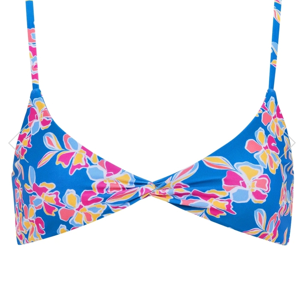 Vaya Island Floral Blue Bikini Top